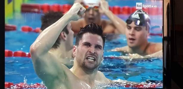 Marco Orsi - argento mondiale vasca corta (cellulare da RAISport)